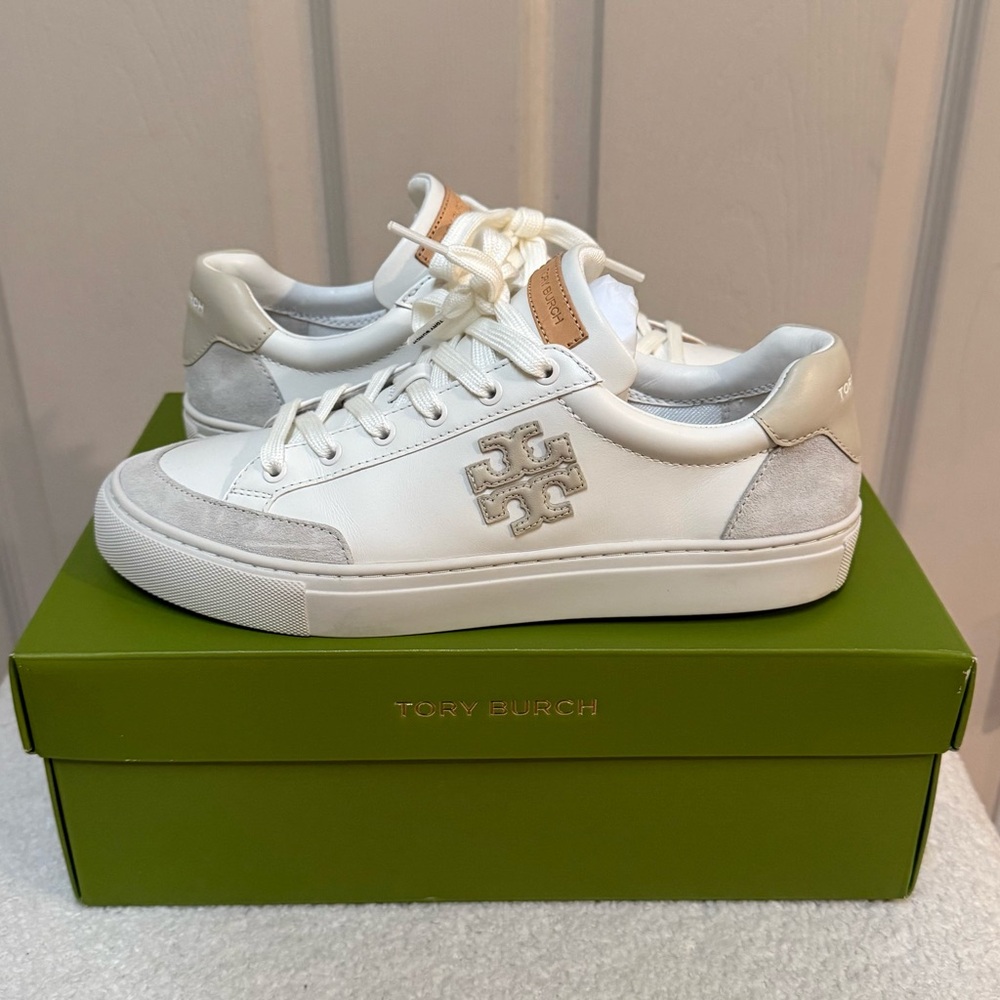 Tory Burch Cream Women’s Color Block Sneaker - Picture 2 of 8